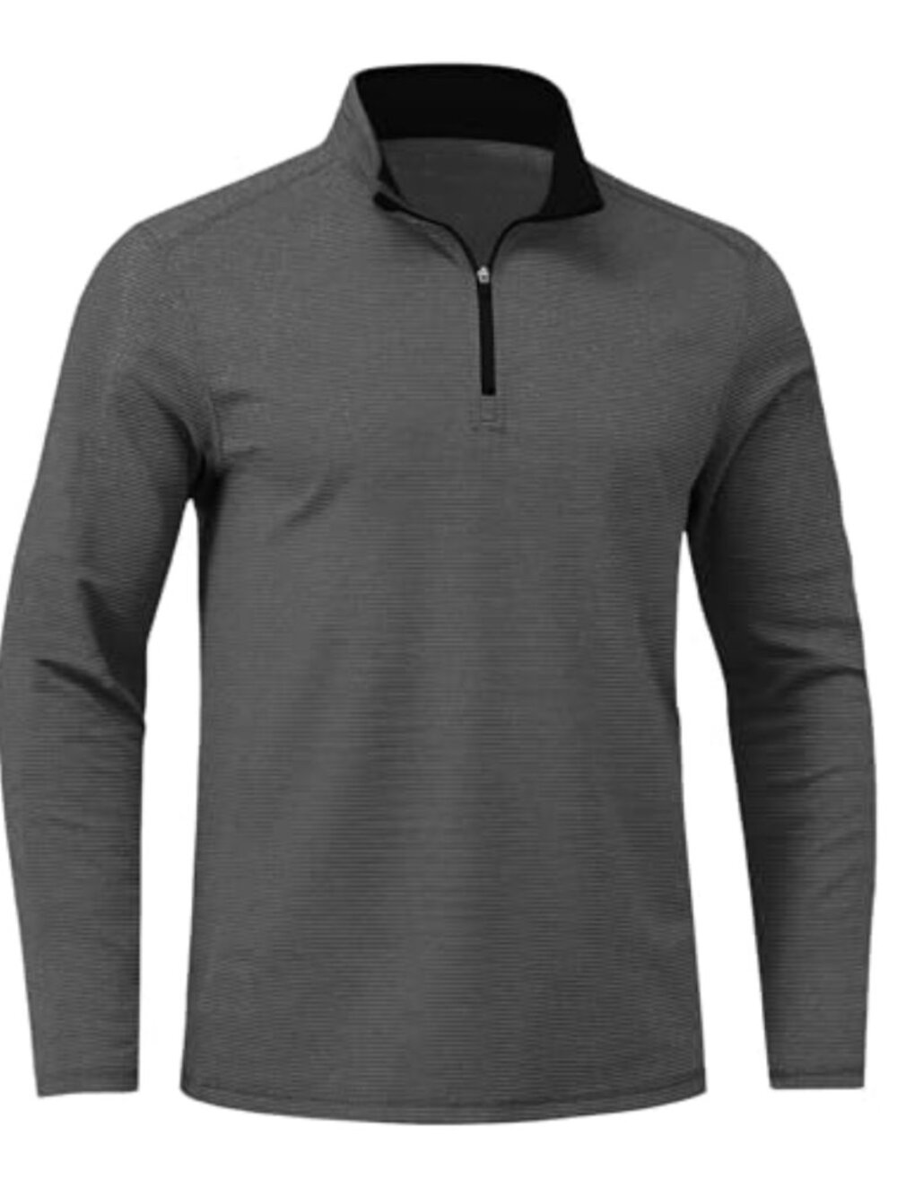 Mens Quarter Zip Golf Pullover Long Sleeve Striped UPF 50+ Dry Fit Collar